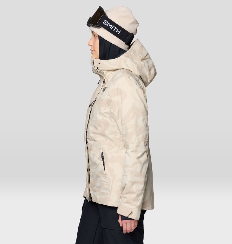 Women's Powder Maven Jacket, Color: Fossil Rockstrata Print, image 3