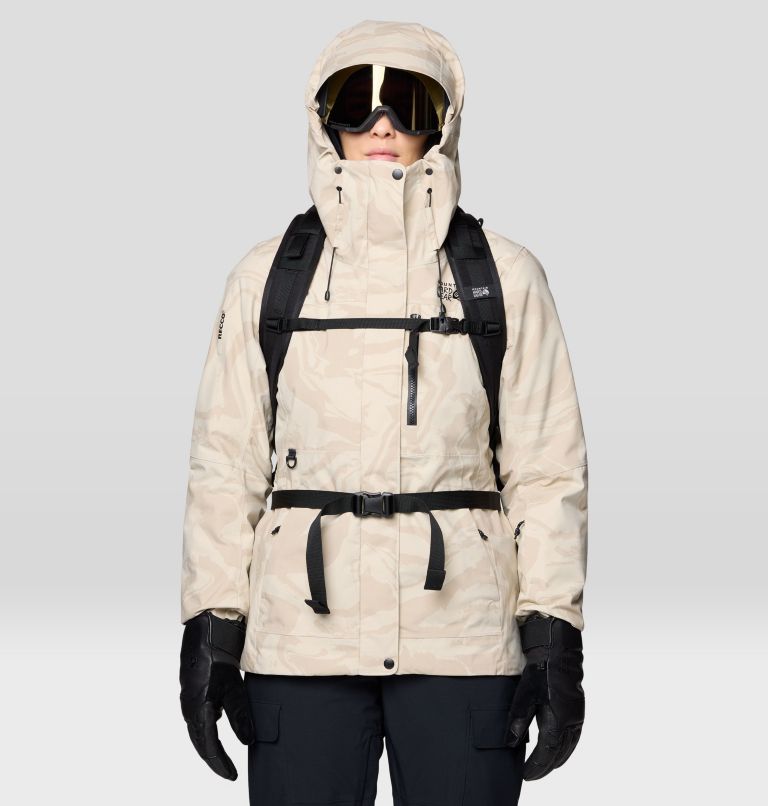 Women's Powder Maven Jacket, Color: Fossil Rockstrata Print, image 4