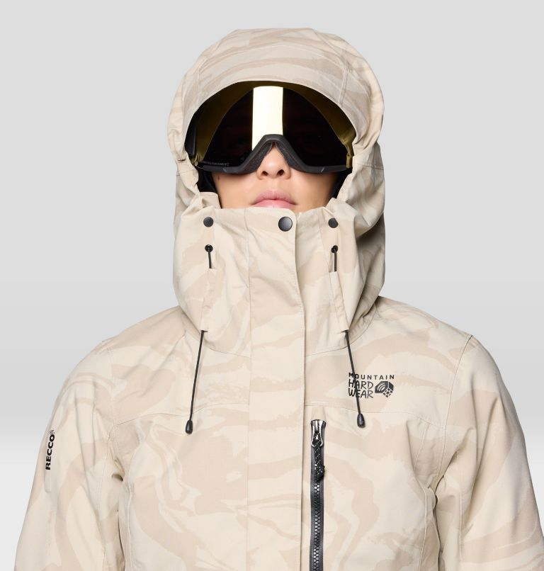Women's Powder Maven Jacket, Color: Fossil Rockstrata Print, image 7