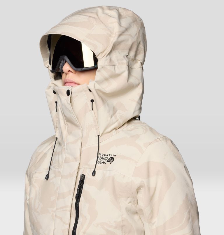 Women's Powder Maven Jacket, Color: Fossil Rockstrata Print, image 8