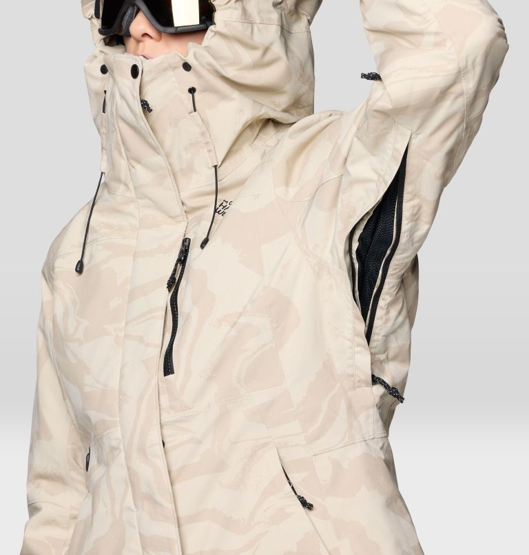 Women's Powder Maven Jacket, Color: Fossil Rockstrata Print, image 10