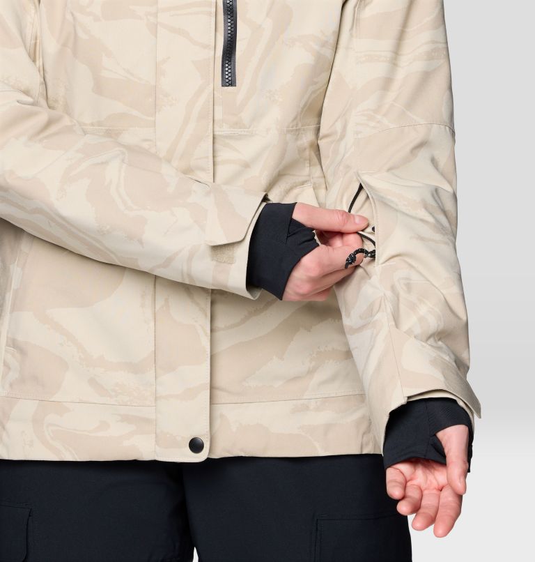 Women's Powder Maven Jacket, Color: Fossil Rockstrata Print, image 11