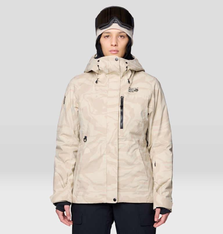 Women's Powder Maven Jacket, Color: Fossil Rockstrata Print, image 1