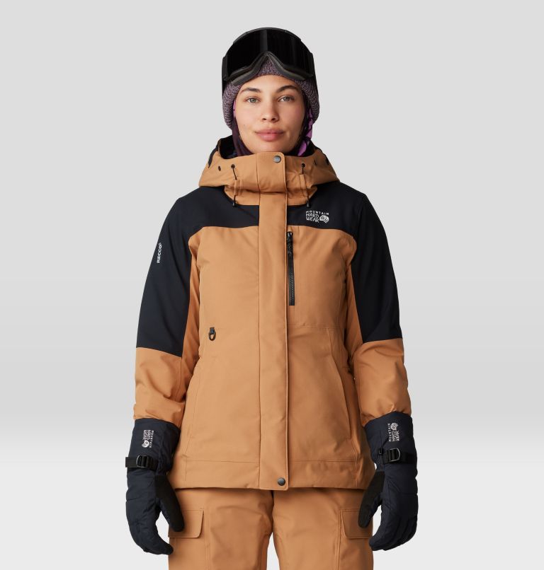 Women's Powder Maven Jacket, Color: Copper Clay, Black, image 13