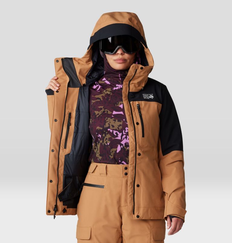 Women's Powder Maven Jacket, Color: Copper Clay, Black, image 9