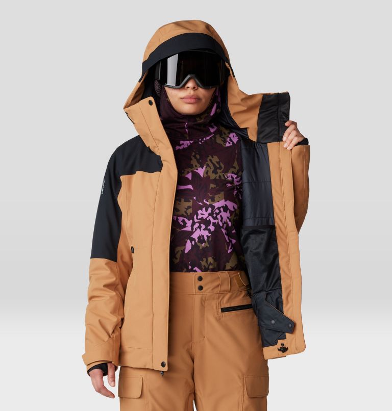 Women's Powder Maven Jacket, Color: Copper Clay, Black, image 10