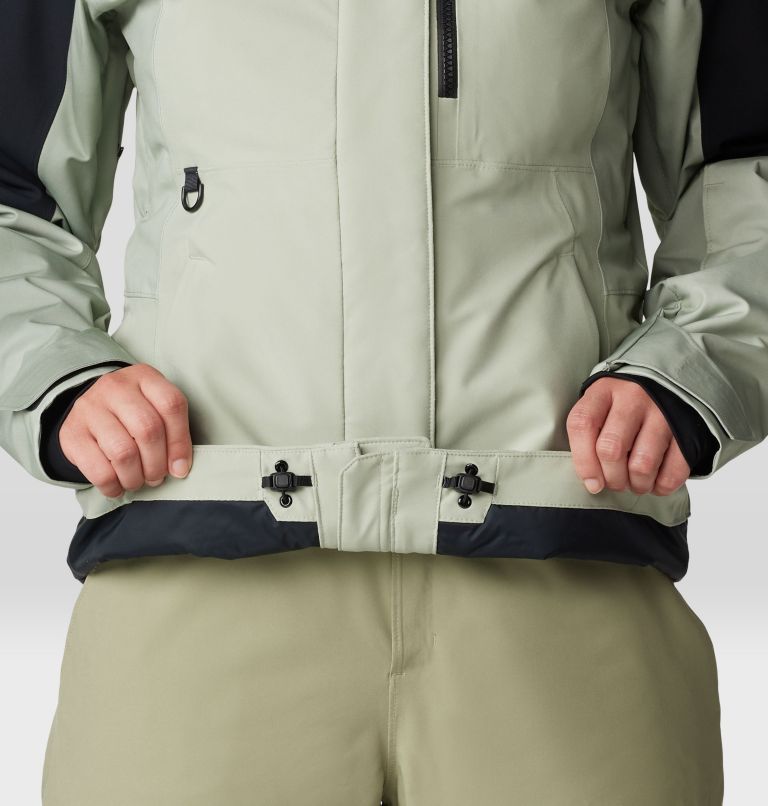 Women's Powder Maven Jacket, Color: White Sage, Mantis Green, Black, image 12