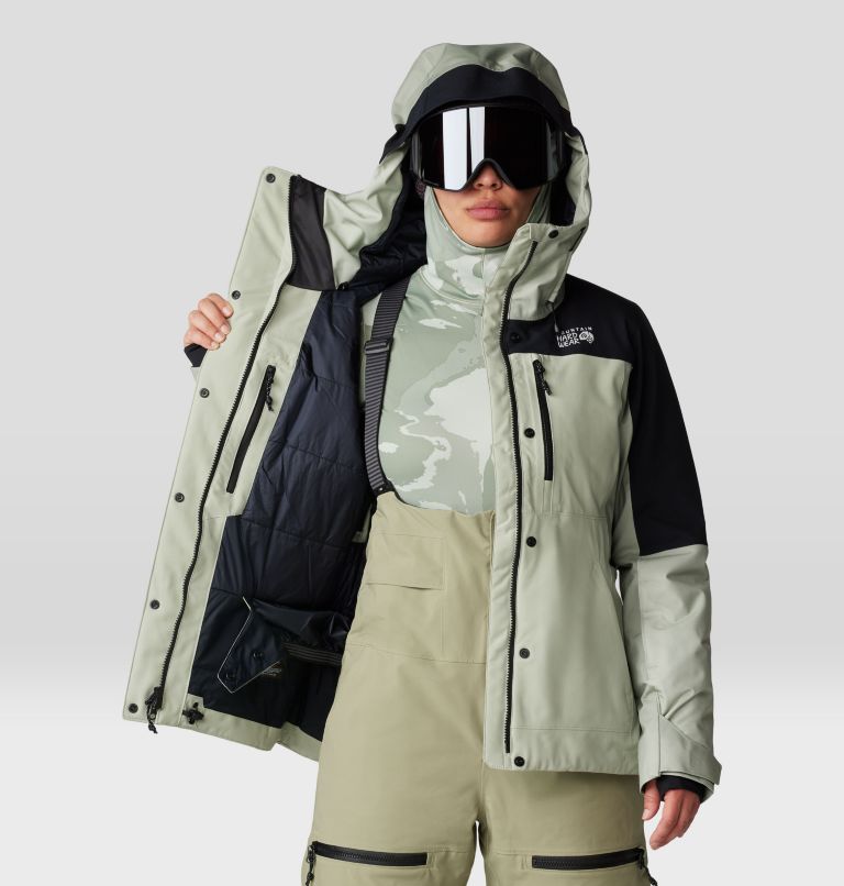 Women's Powder Maven Jacket, Color: White Sage, Mantis Green, Black, image 9