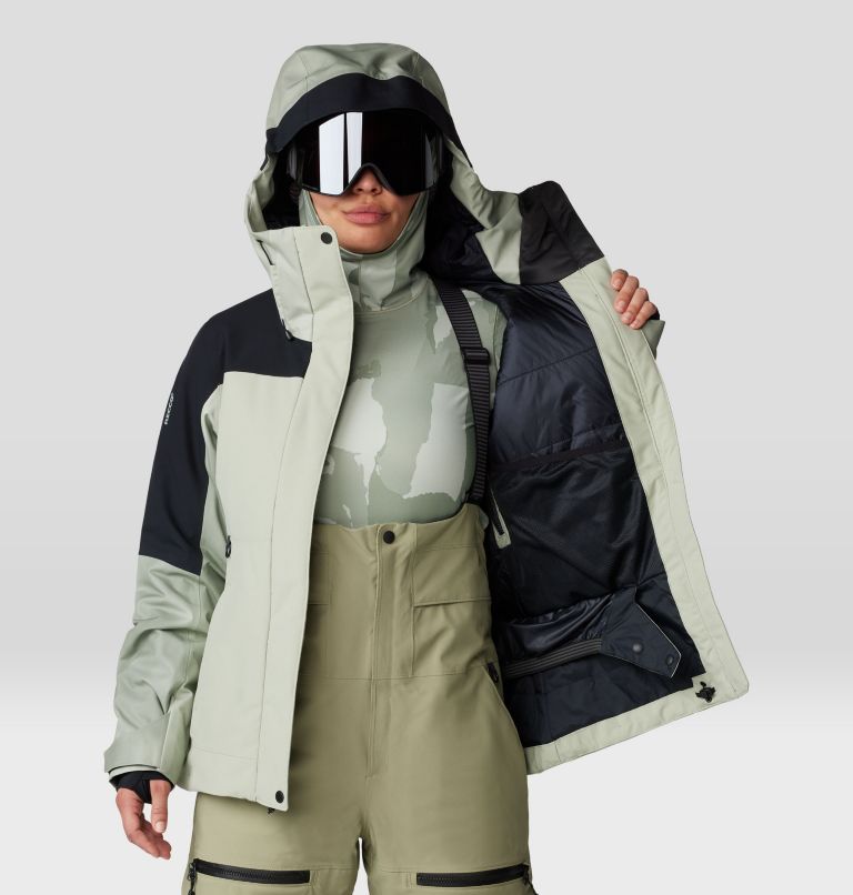 Women's Powder Maven Jacket, Color: White Sage, Mantis Green, Black, image 10