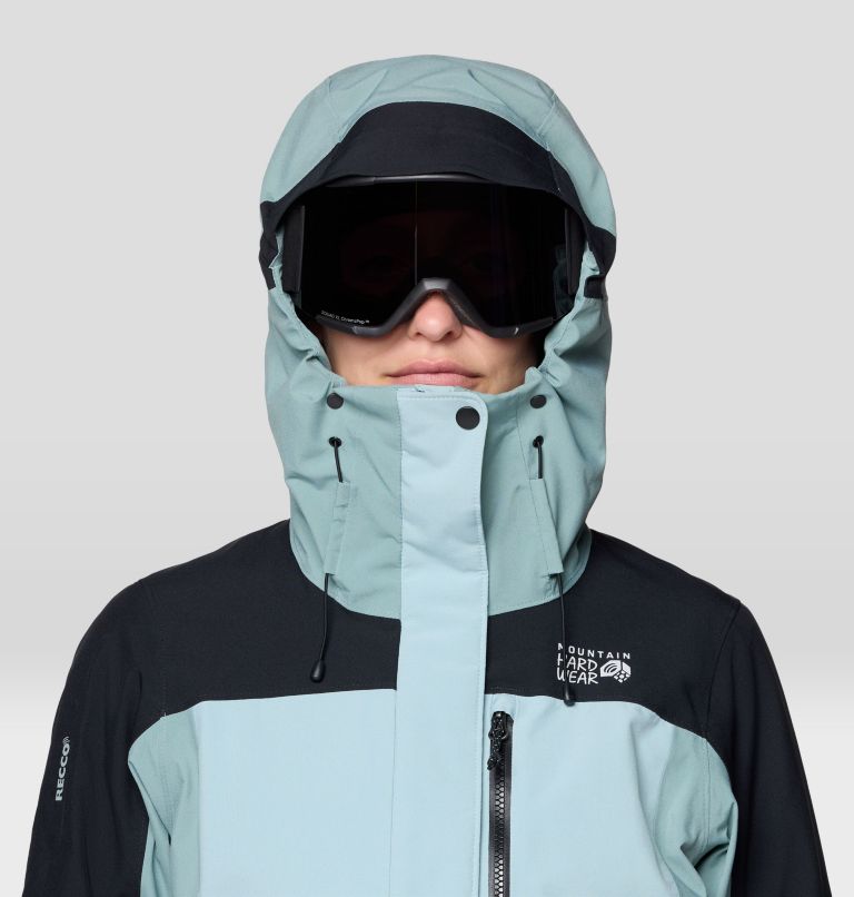 Women's Powder Maven Jacket, Color: Ice Shadow, Blue Sage, Black, image 8