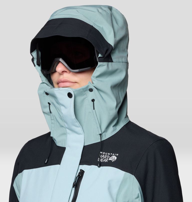 Women's Powder Maven Jacket, Color: Ice Shadow, Blue Sage, Black, image 9