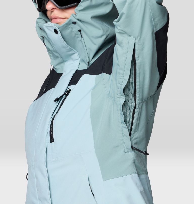 Women's Powder Maven Jacket, Color: Ice Shadow, Blue Sage, Black, image 11