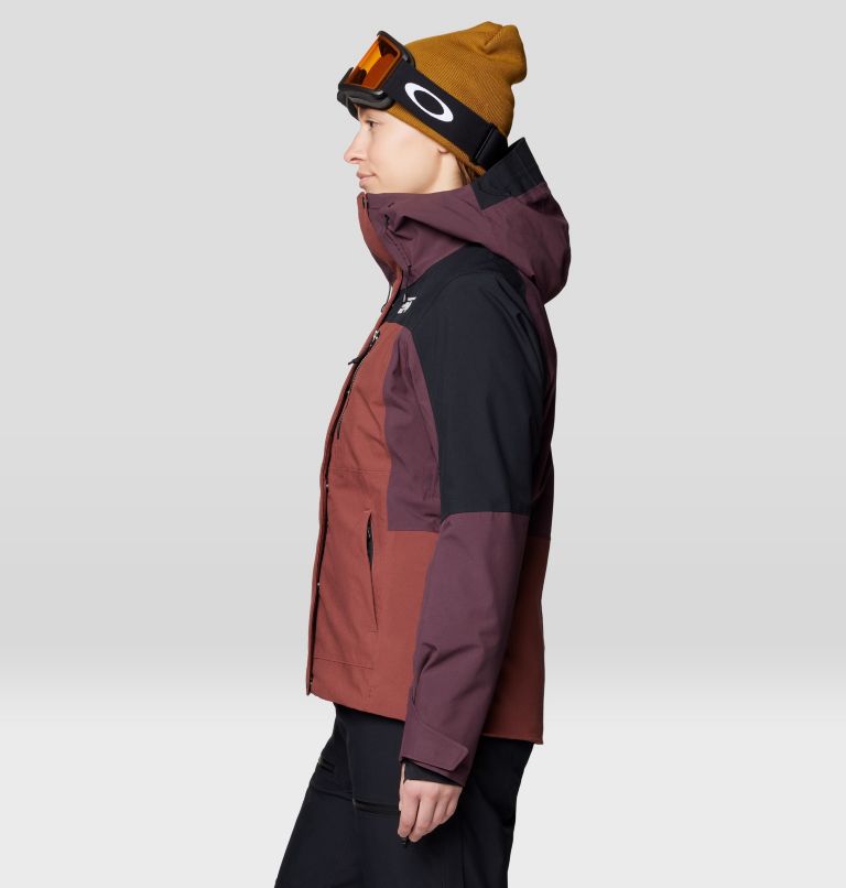Women's Powder Maven Jacket, Color: Bourbon Brown, Blackberry, Black, image 4