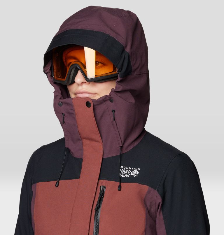 Women's Powder Maven Jacket, Color: Bourbon Brown, Blackberry, Black, image 9