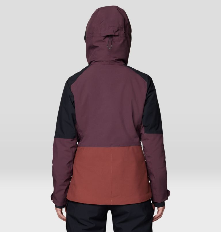 Women's Powder Maven Jacket, Color: Bourbon Brown, Blackberry, Black, image 3
