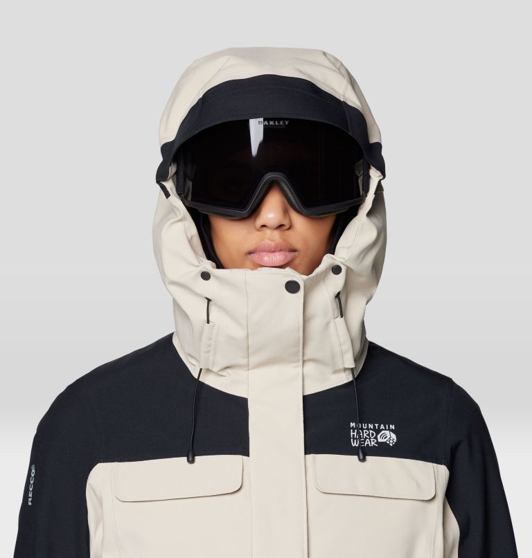 Women's Powder Maven Parka, Color: Fossil, Black, image 7
