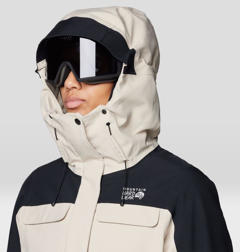 Women's Powder Maven Parka, Color: Fossil, Black, image 8