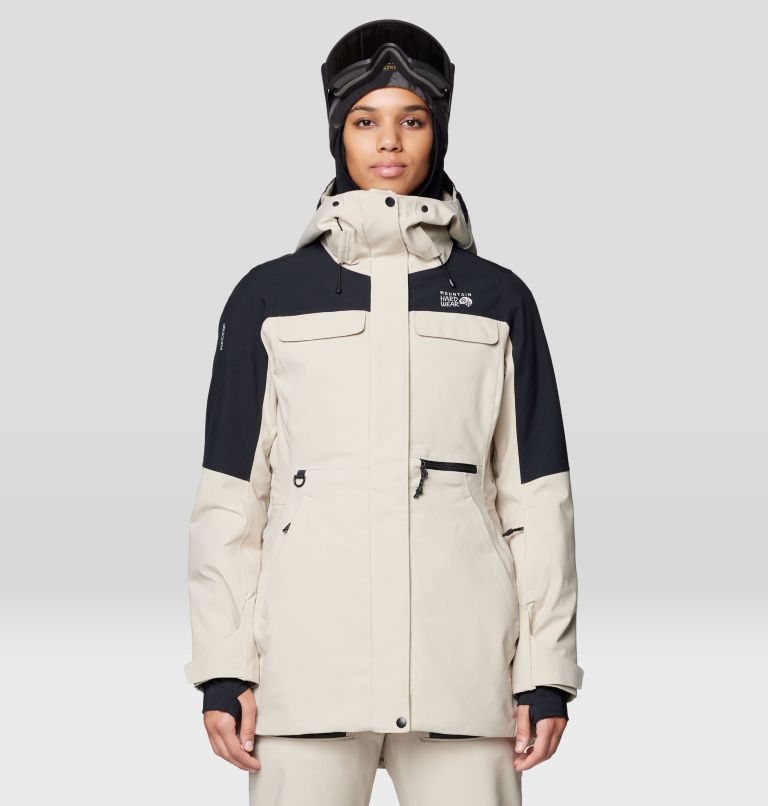 Women's Powder Maven Parka, Color: Fossil, Black, image 1