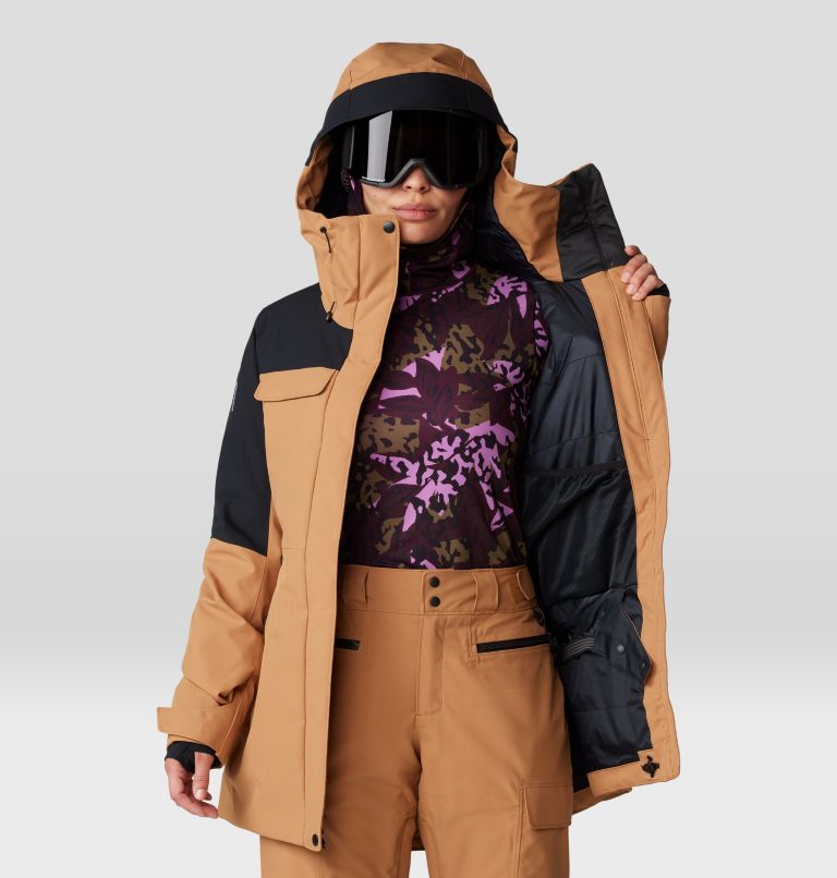 Women's Powder Maven Parka, Color: Copper Clay, Black, image 10