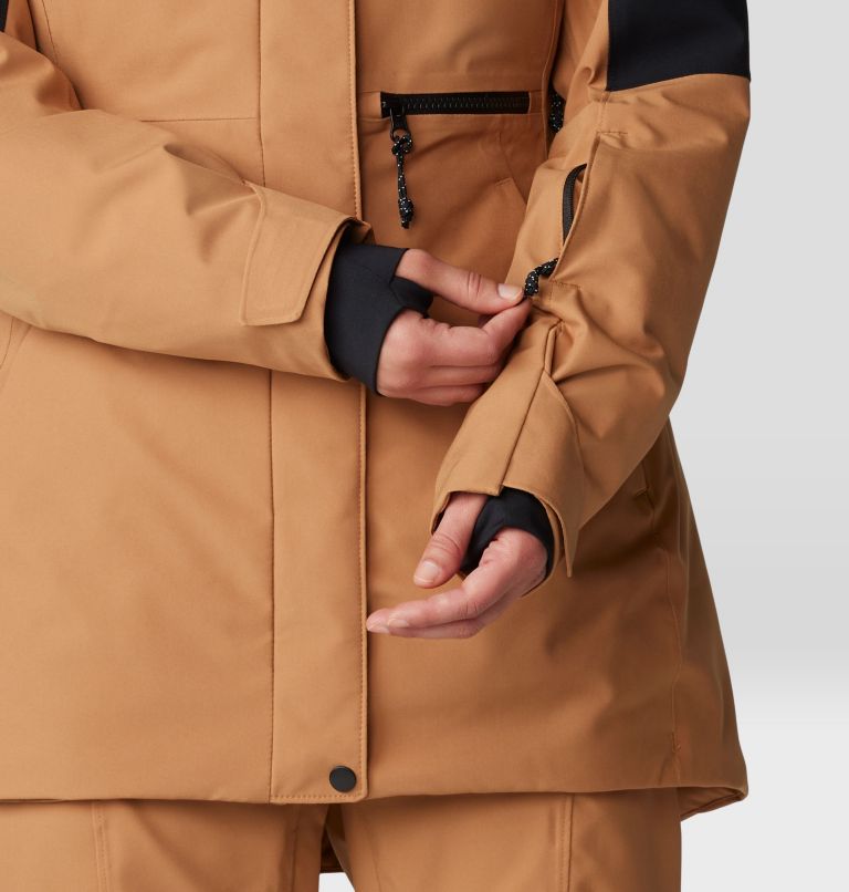 Women's Powder Maven Parka, Color: Copper Clay, Black, image 11