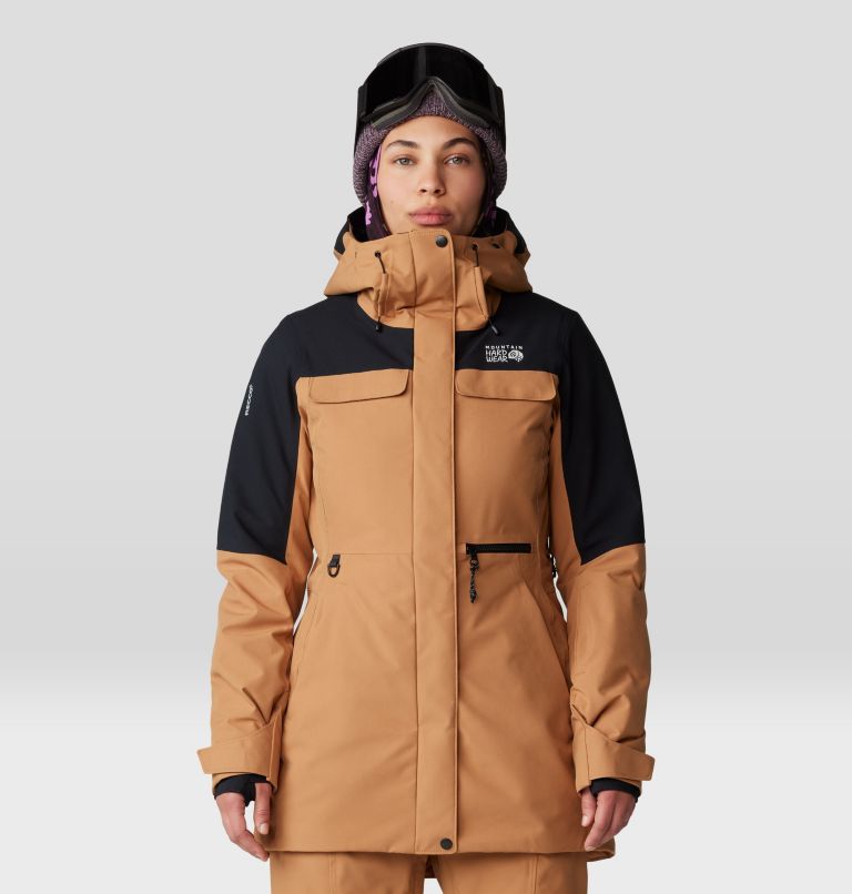 Women's Powder Maven Parka, Color: Copper Clay, Black, image 1