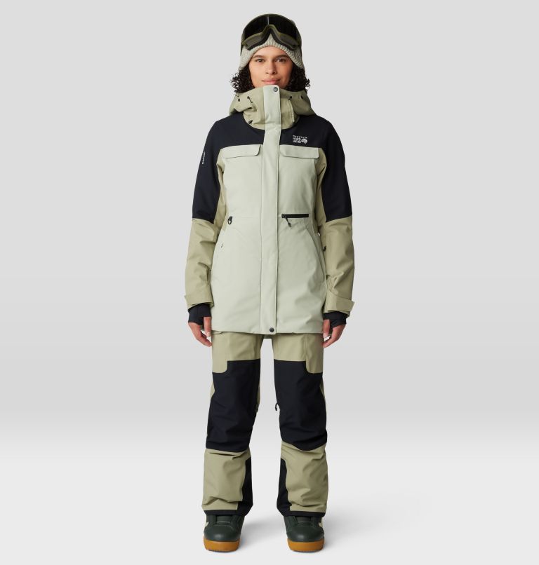 Women's Powder Maven Parka, Color: White Sage, Mantis Green, Black, image 15