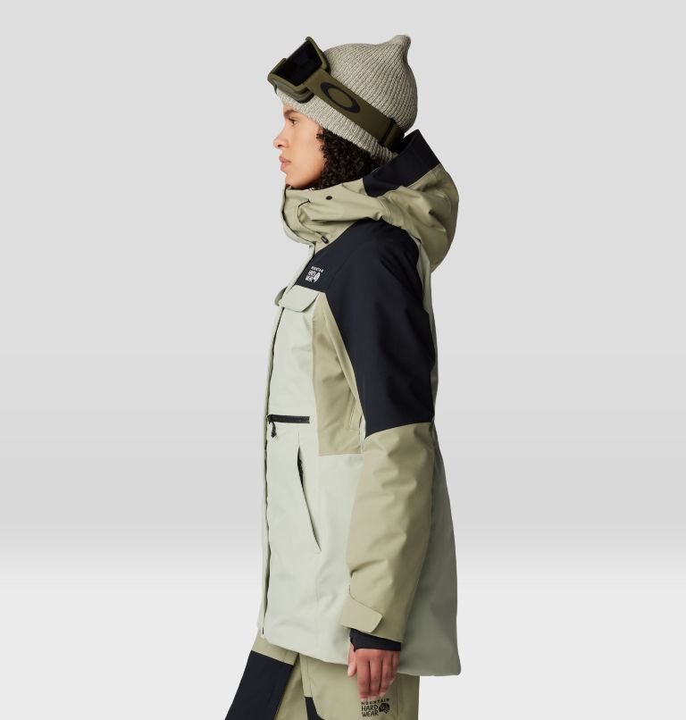 Women's Powder Maven Parka, Color: White Sage, Mantis Green, Black, image 3