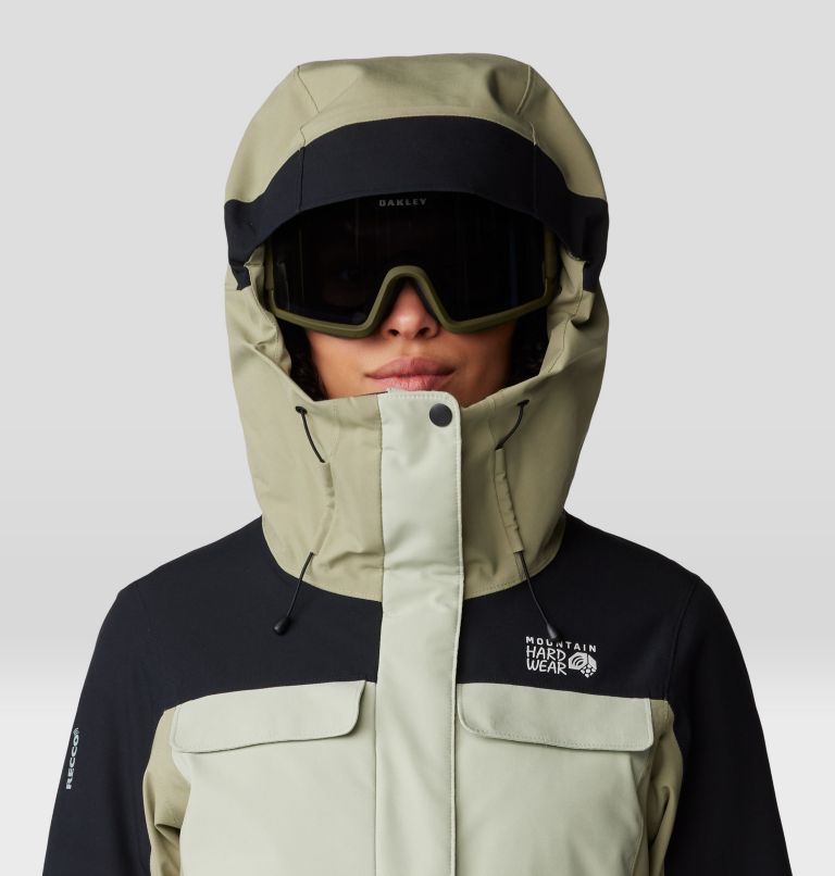 Women's Powder Maven Parka, Color: White Sage, Mantis Green, Black, image 4