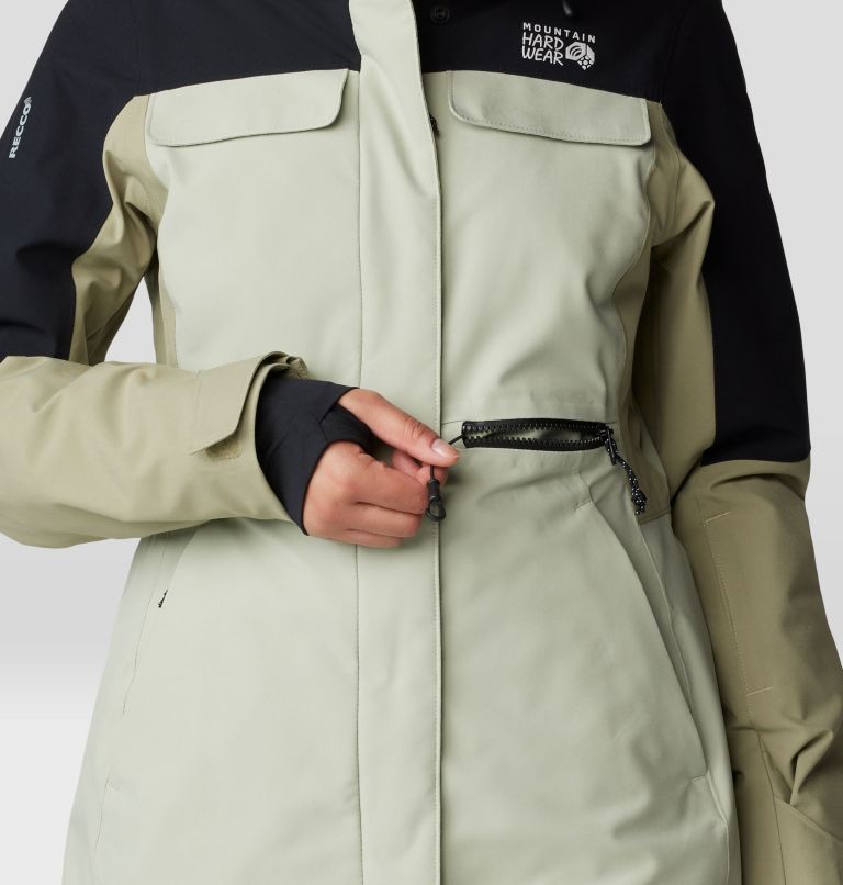 Women's Powder Maven Parka, Color: White Sage, Mantis Green, Black, image 9