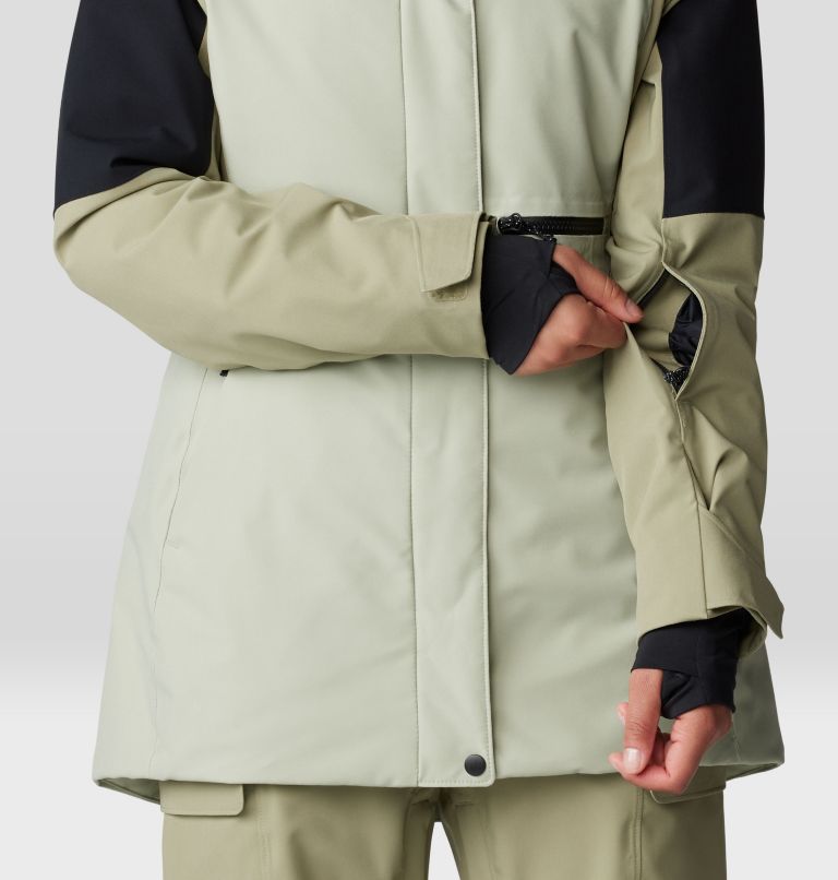 Women's Powder Maven Parka, Color: White Sage, Mantis Green, Black, image 10