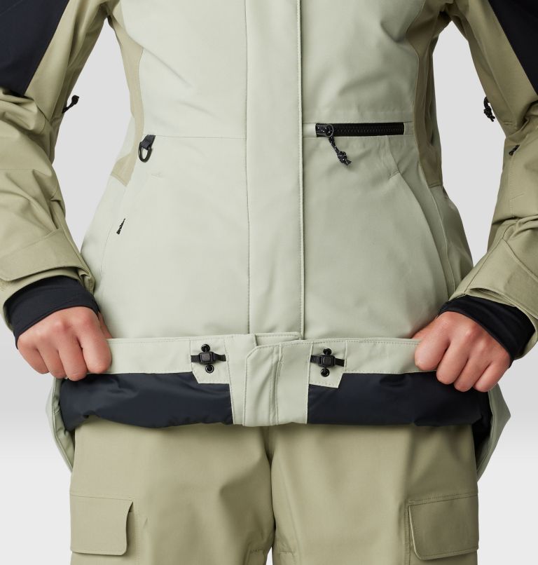 Women's Powder Maven Parka, Color: White Sage, Mantis Green, Black, image 11