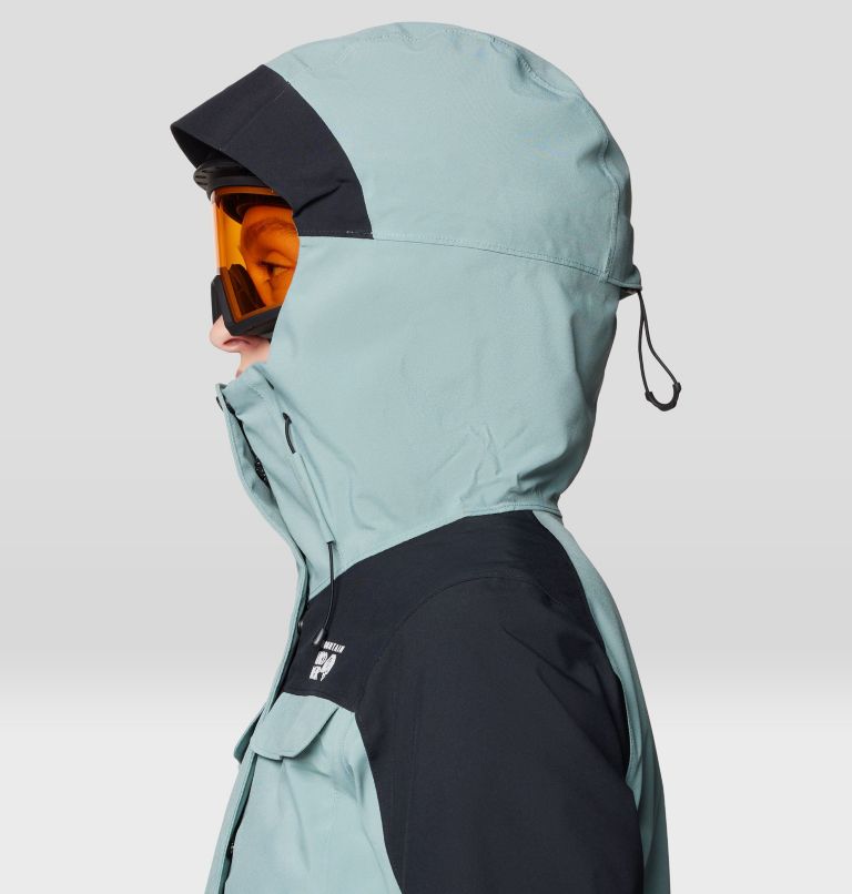 Women's Powder Maven Parka, Color: Blue Sage, Black, image 11