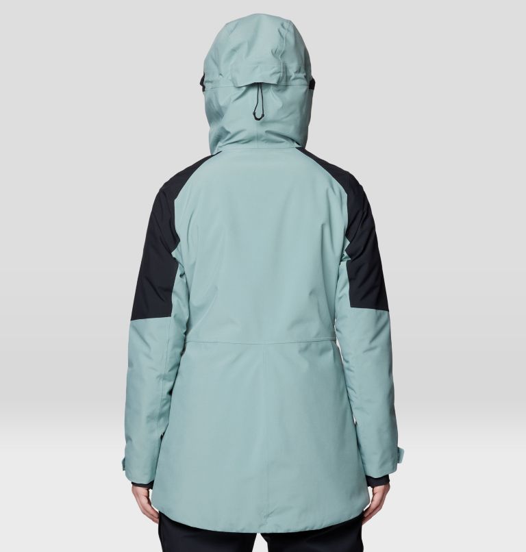 Women's Powder Maven Parka, Color: Blue Sage, Black, image 2