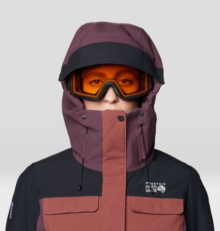 Women's Powder Maven Parka, Color: Bourbon Brown, Blackberry, Black, image 6