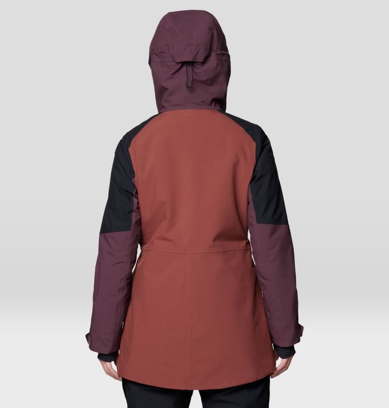 Women's Powder Maven Parka, Color: Bourbon Brown, Blackberry, Black, image 2