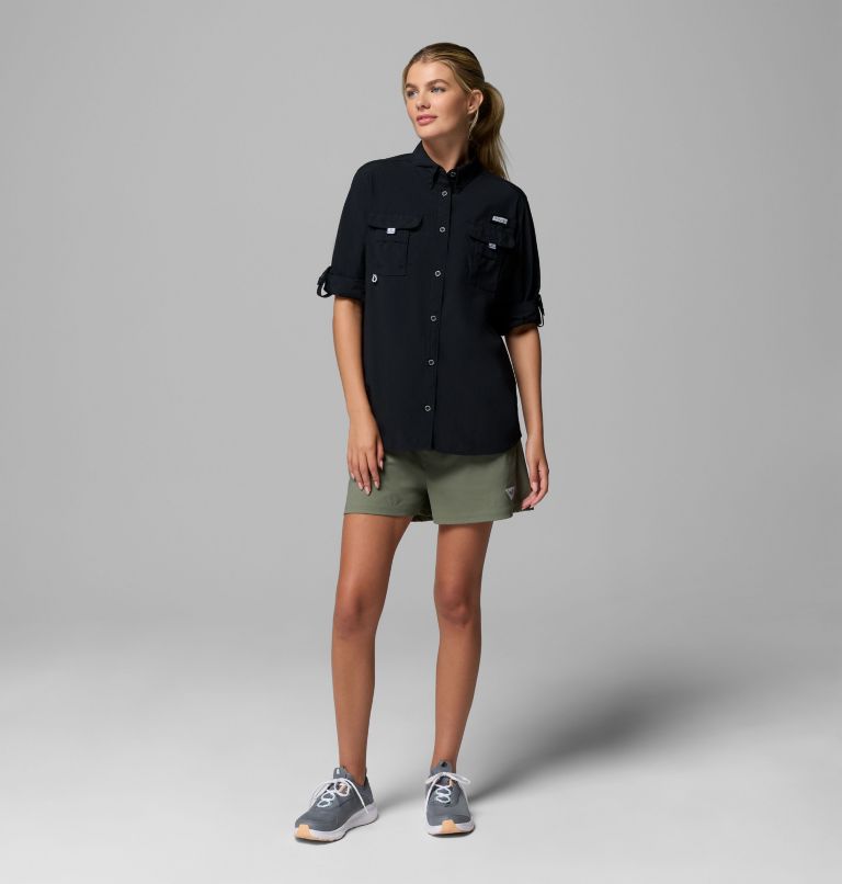 Women's PFG Bahama II Long Sleeve Shirt, Color: Black, image 2