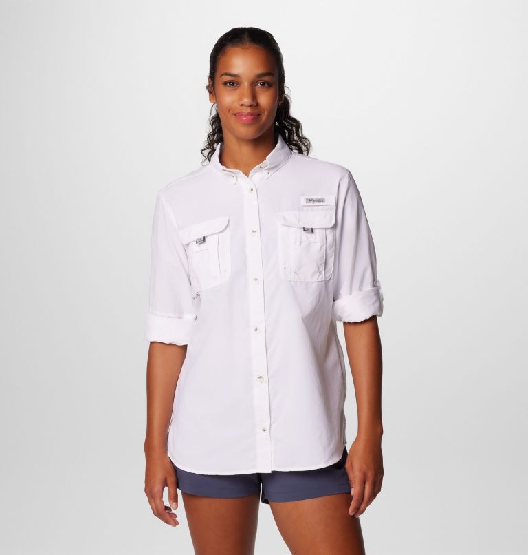 Women's PFG Bahama II Long Sleeve Shirt, Color: White, image 7