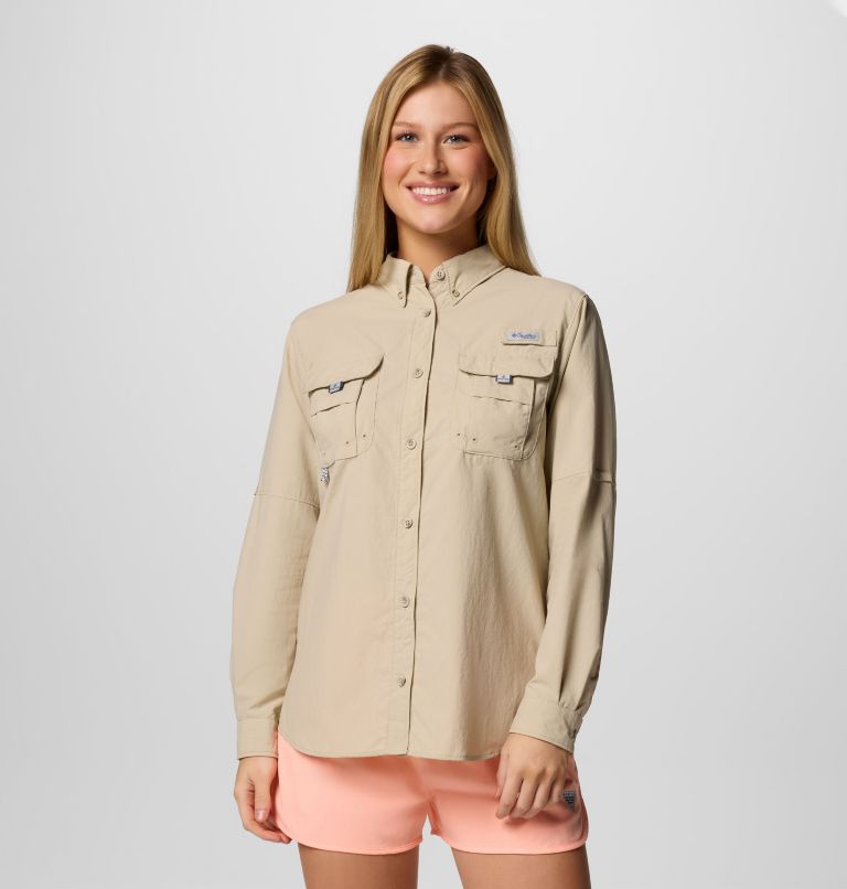 Women's PFG Bahama II Long Sleeve Shirt, Color: Fossil, image 1