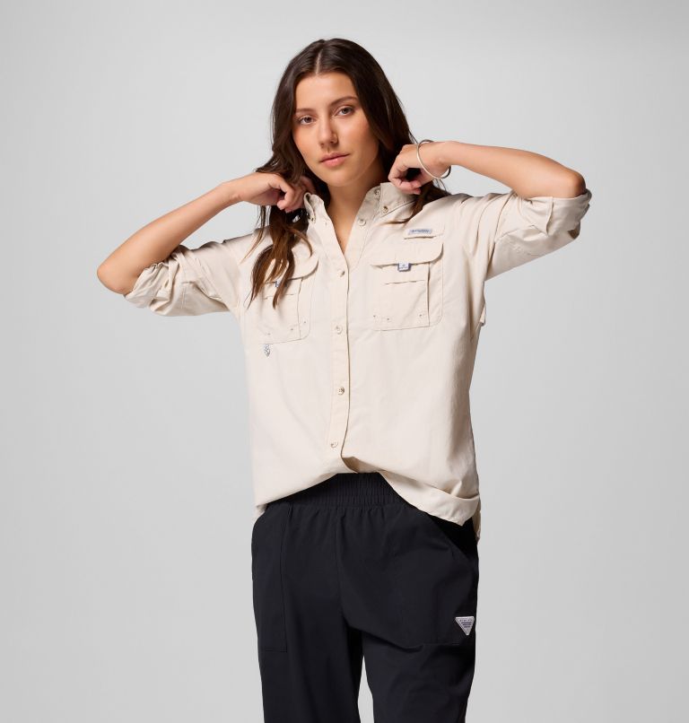 Women's PFG Bahama II Long Sleeve Shirt, Color: Dark Stone, image 7