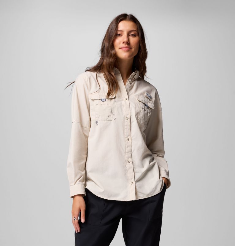 Women's PFG Bahama II Long Sleeve Shirt, Color: Dark Stone, image 1