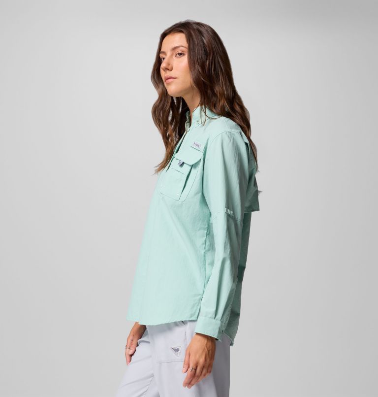 Women's PFG Bahama II Long Sleeve Shirt, Color: Misty Jade, image 4
