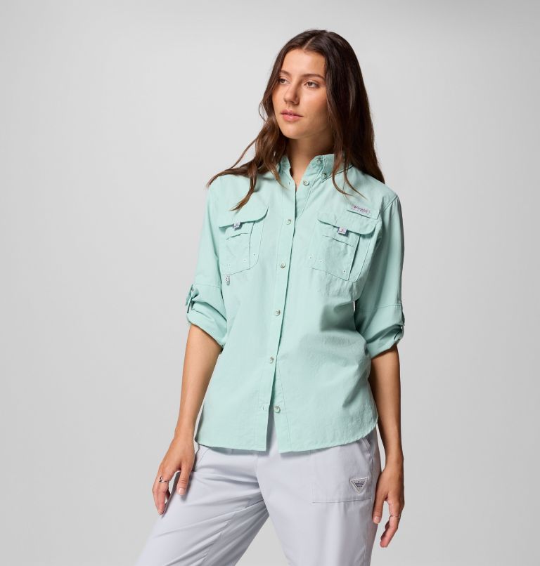 Women's PFG Bahama II Long Sleeve Shirt, Color: Misty Jade, image 5