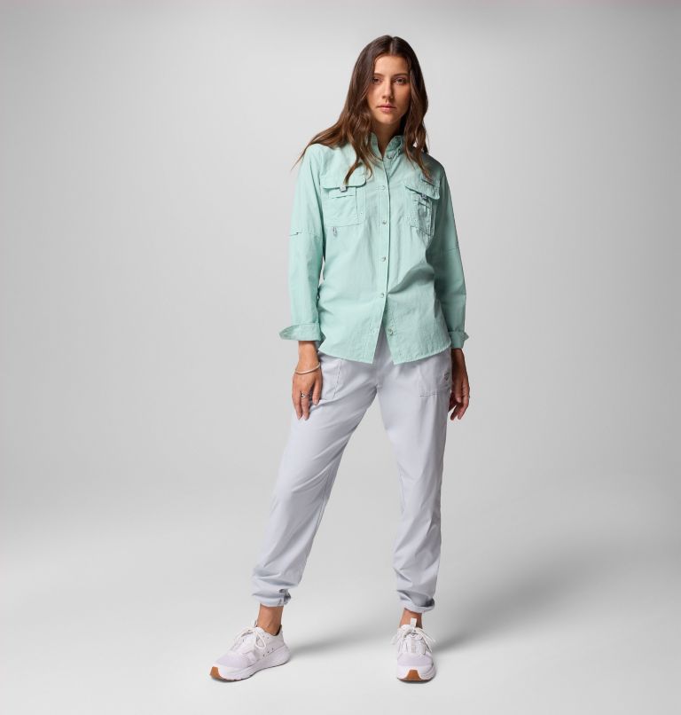 Women's PFG Bahama II Long Sleeve Shirt, Color: Misty Jade, image 2