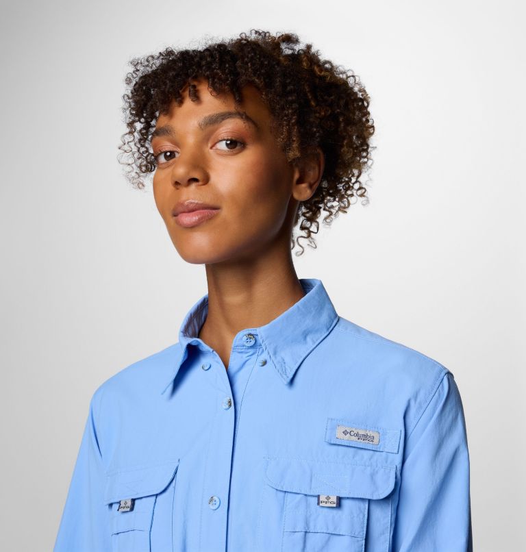 Women's PFG Bahama II Long Sleeve Shirt, Color: White Cap, image 5