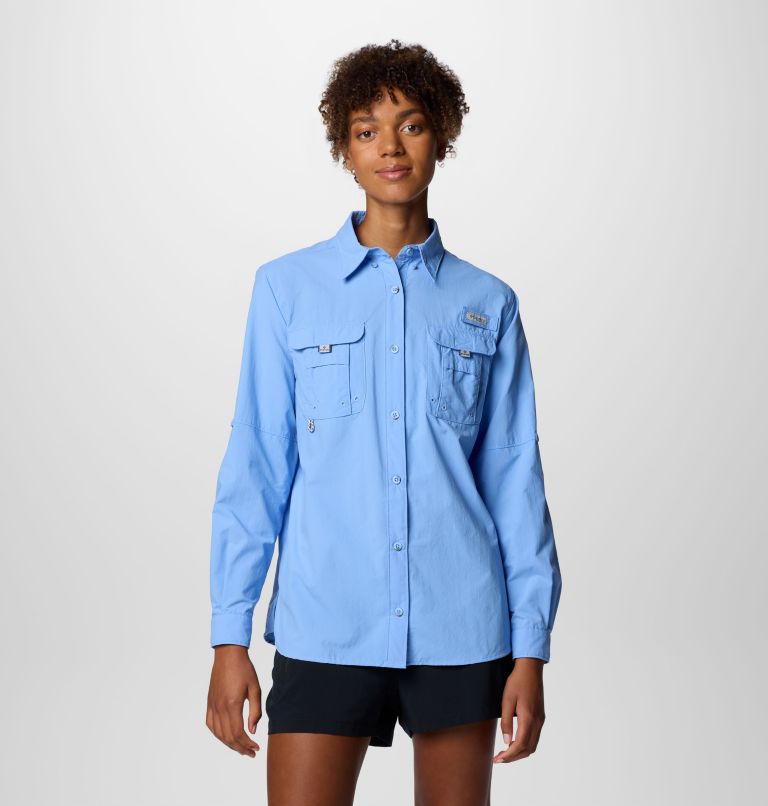Women's PFG Bahama II Long Sleeve Shirt, Color: White Cap, image 1