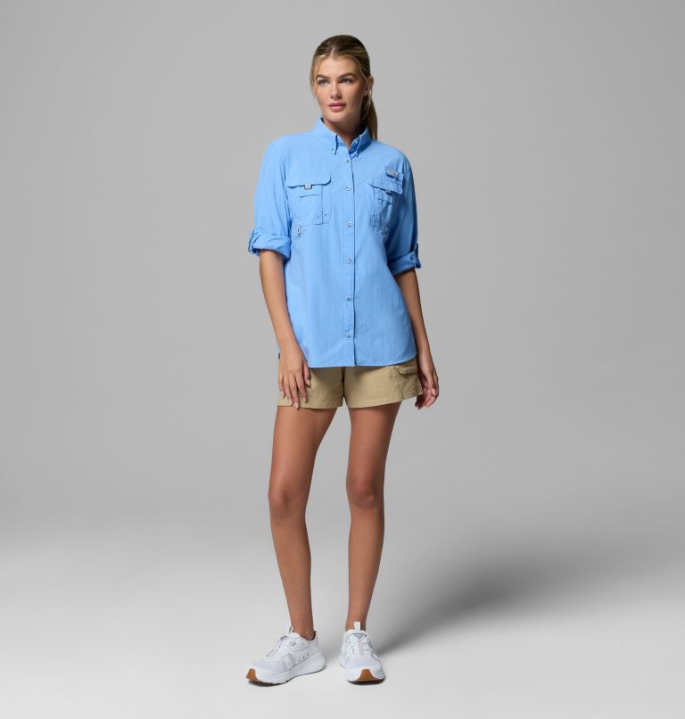 Women's PFG Bahama II Long Sleeve Shirt, Color: White Cap, image 2