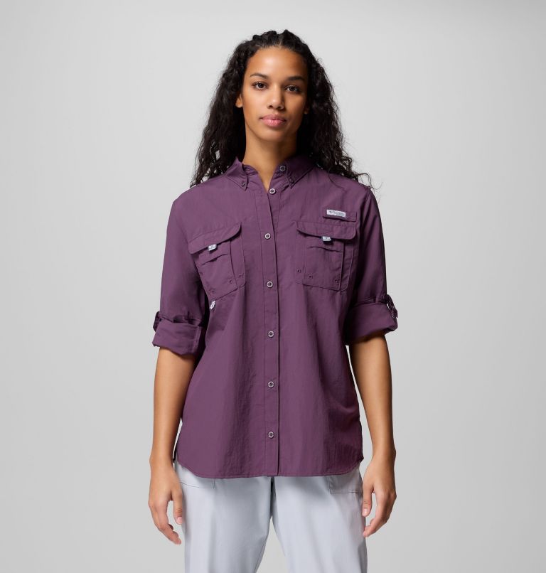 Women's PFG Bahama II Long Sleeve Shirt, Color: Dusty Purple, image 5