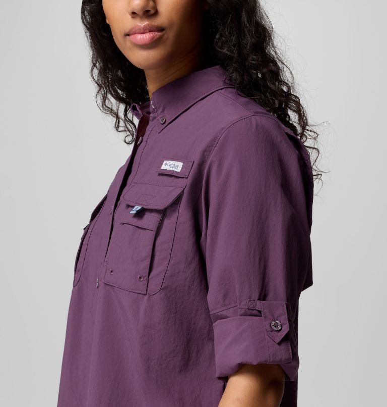 Women's PFG Bahama II Long Sleeve Shirt, Color: Dusty Purple, image 6