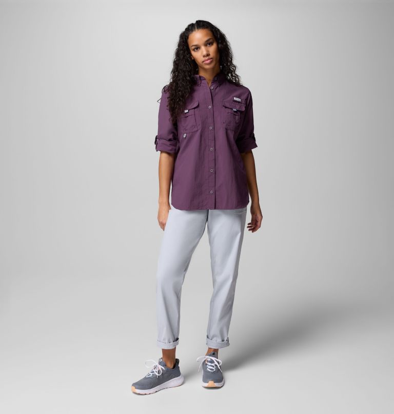 Women's PFG Bahama II Long Sleeve Shirt, Color: Dusty Purple, image 9
