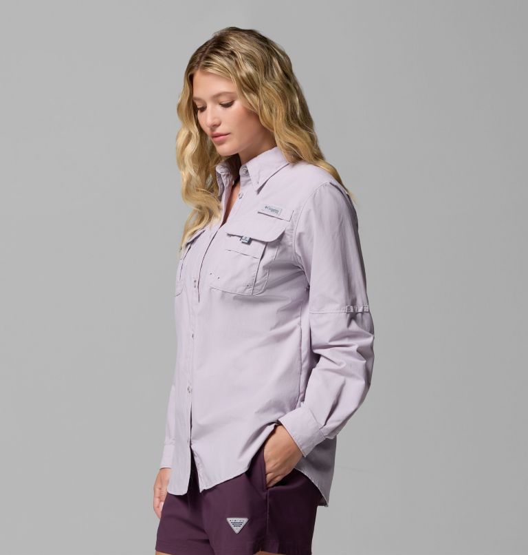 Women's PFG Bahama II Long Sleeve Shirt, Color: Lavender Pearl, image 4